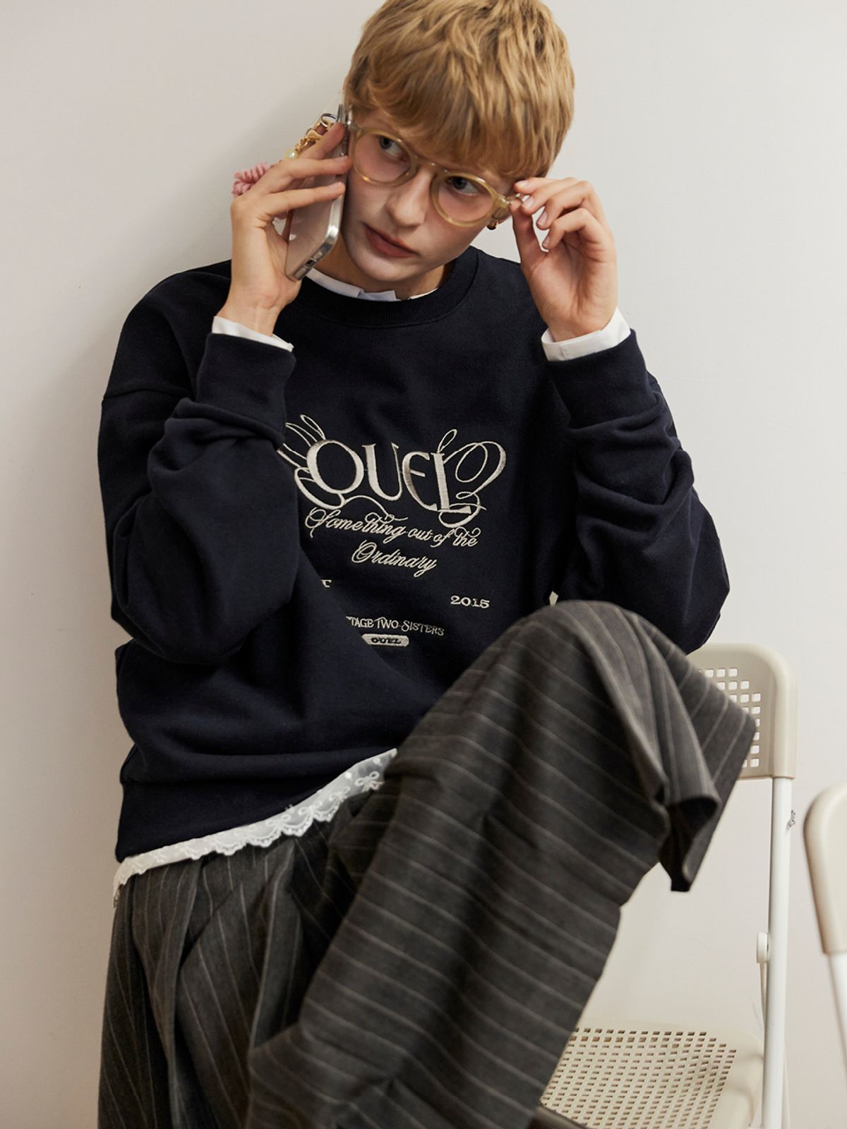 오앨(OUEL) OUEL ORDINARY SWEAT SHIRT_NAVY