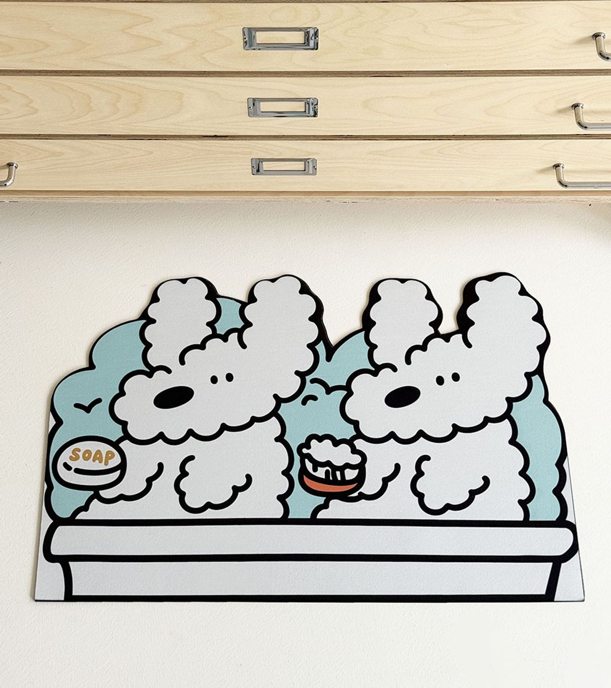포시즌데코(4SEASONDECO) 쫑긋이 강아지 규조토 발매트