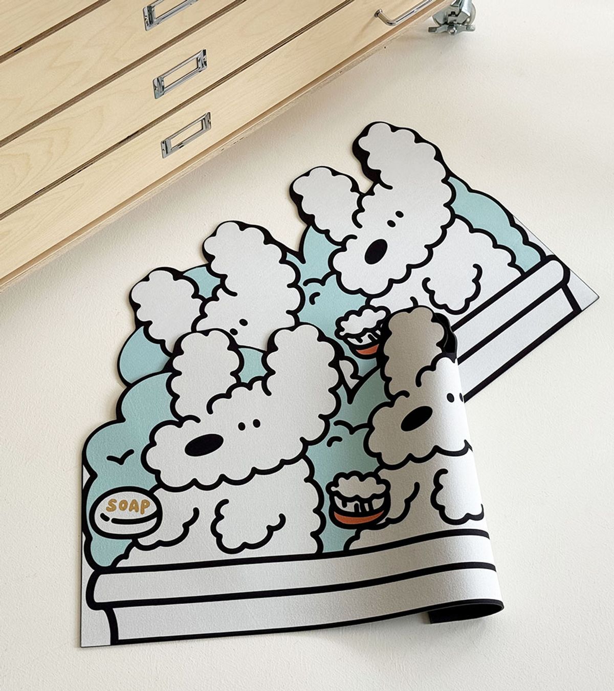 포시즌데코(4SEASONDECO) 쫑긋이 강아지 규조토 발매트