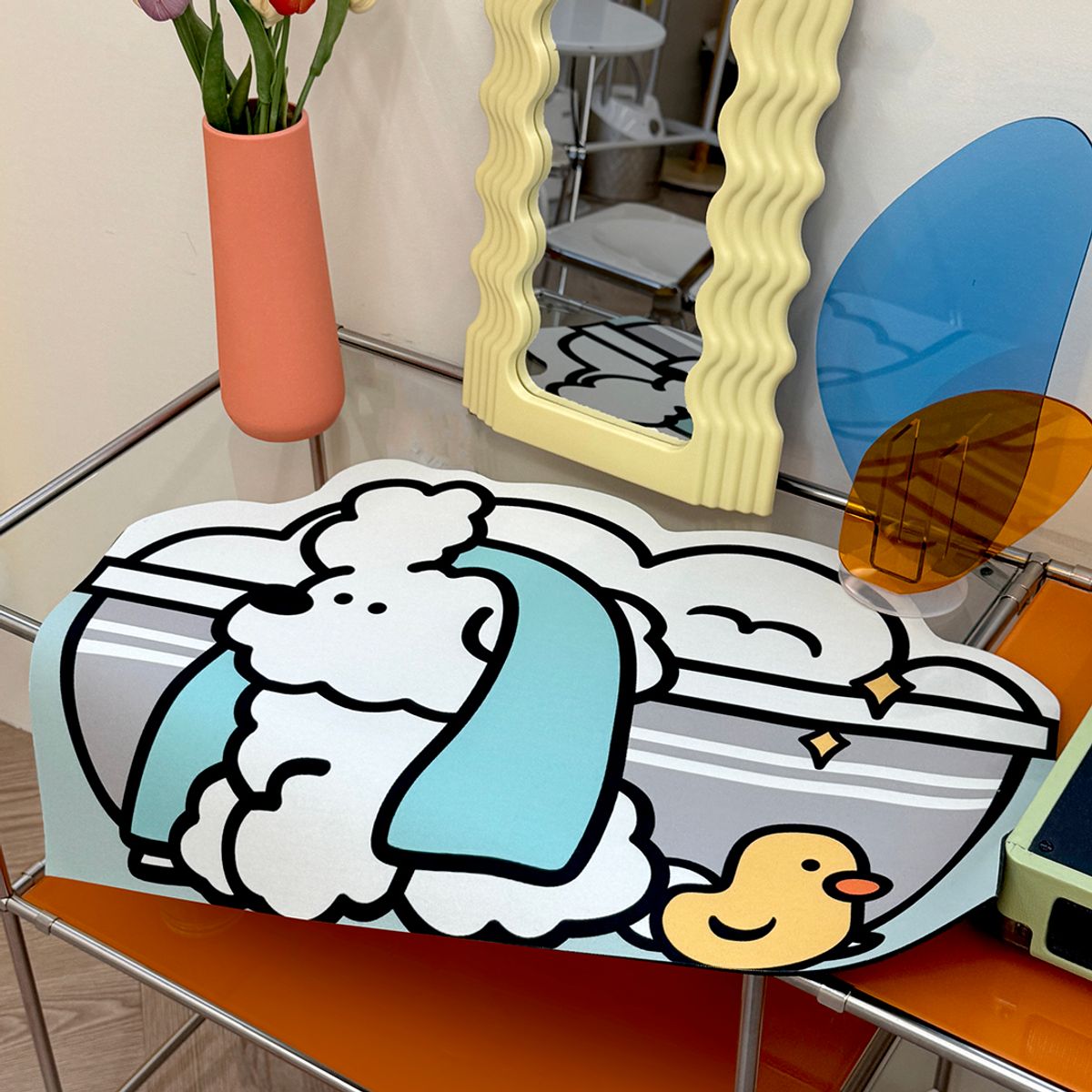 포시즌데코(4SEASONDECO) 테디2 강아지 규조토 발매트