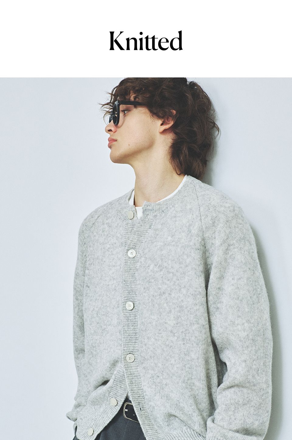 MUSINSA | KNITTED Shaggy Dog 100% Wool Round Cardigan YELLOW