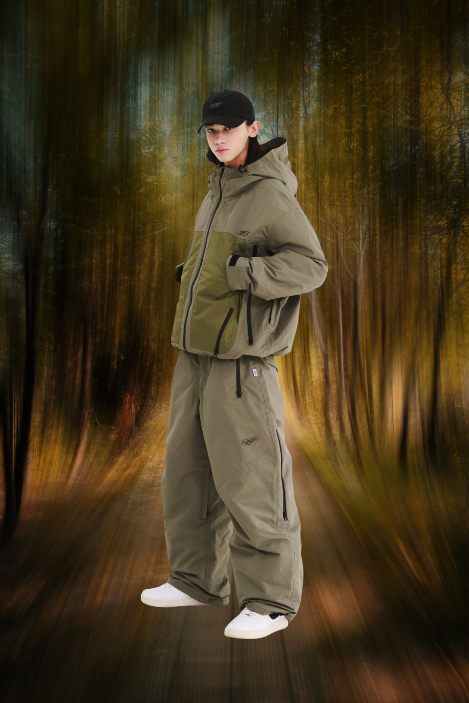 MUSINSA | BSRABBIT Special Hooded Seam Sealing Jacket Khaki