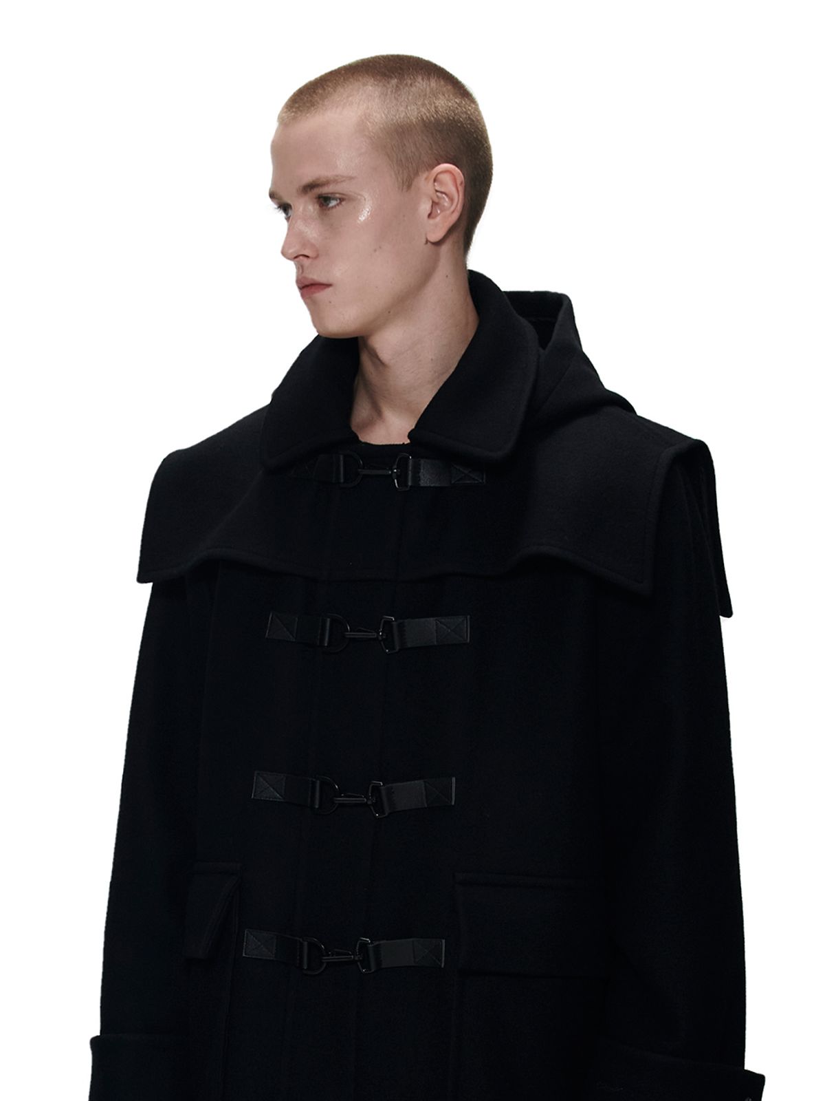 더발론(THE BALLON) DUFFLE HOOD COAT - BLACK