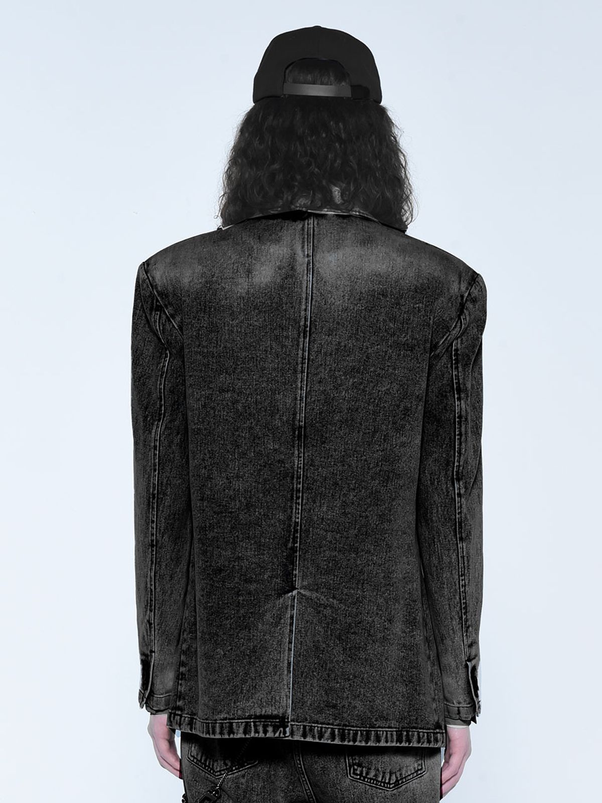 더발론(THE BALLON) MENS DESTROYED BLACK DENIM JACKET