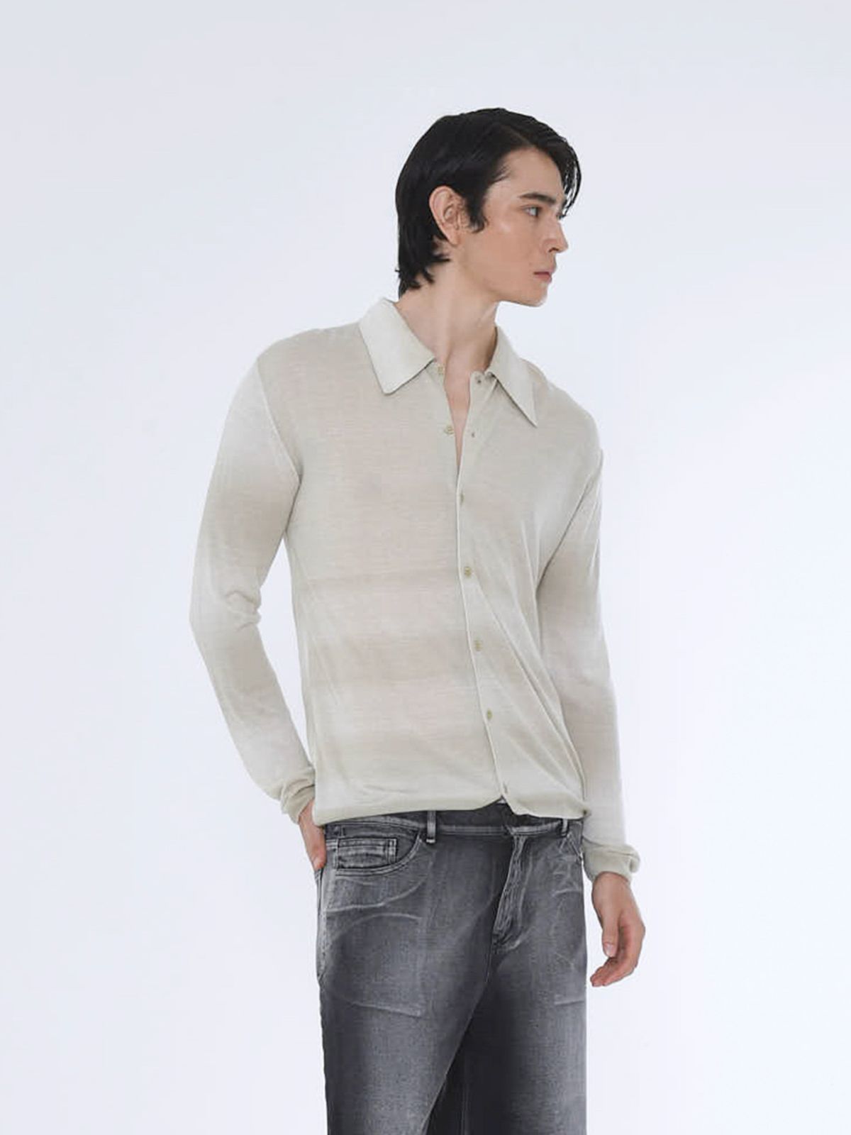 더발론(THE BALLON) MENS SPREAD COLLAR CARDIGAN