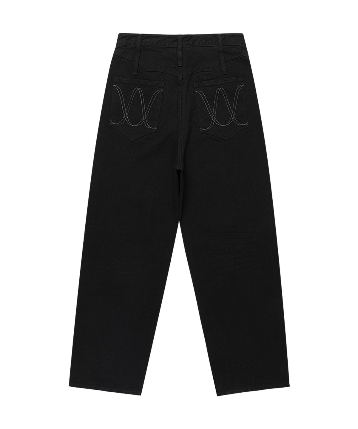 웨슬리 휴스턴(WESLEYHYUSTON) DOUBLE BELT LOOP WIDE DENIM PANTS BLACK