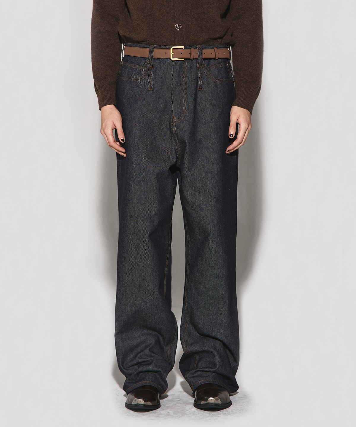 웨슬리 휴스턴(WESLEYHYUSTON) DOUBLE BELT LOOP WIDE DENIM PANTS INDIGO