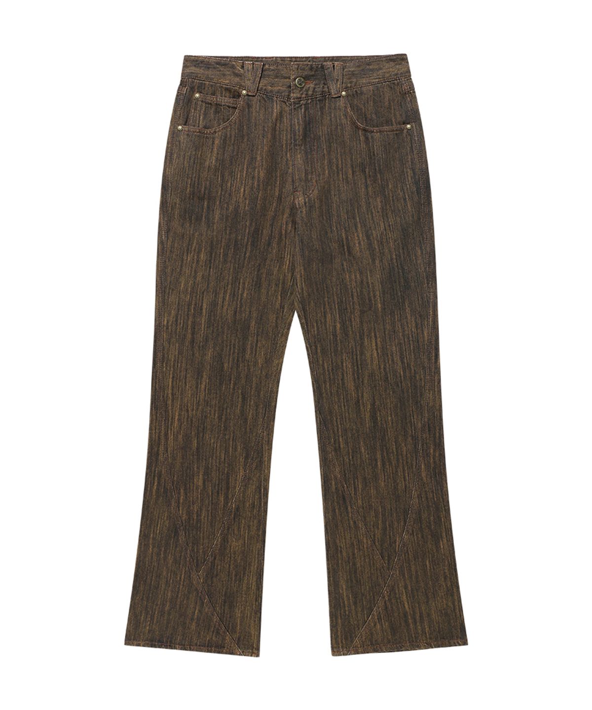 웨슬리 휴스턴(WESLEYHYUSTON) HARSH DYEING SLUB DENIM PANTS BROWN