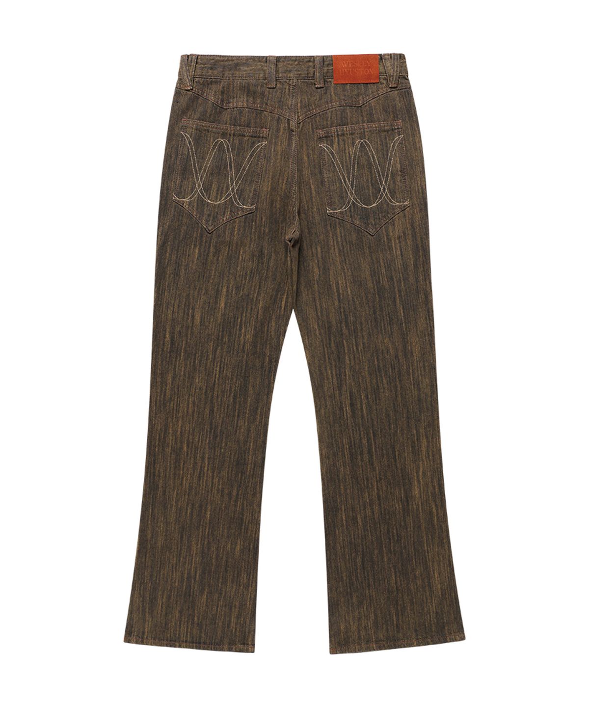 웨슬리 휴스턴(WESLEYHYUSTON) HARSH DYEING SLUB DENIM PANTS BROWN