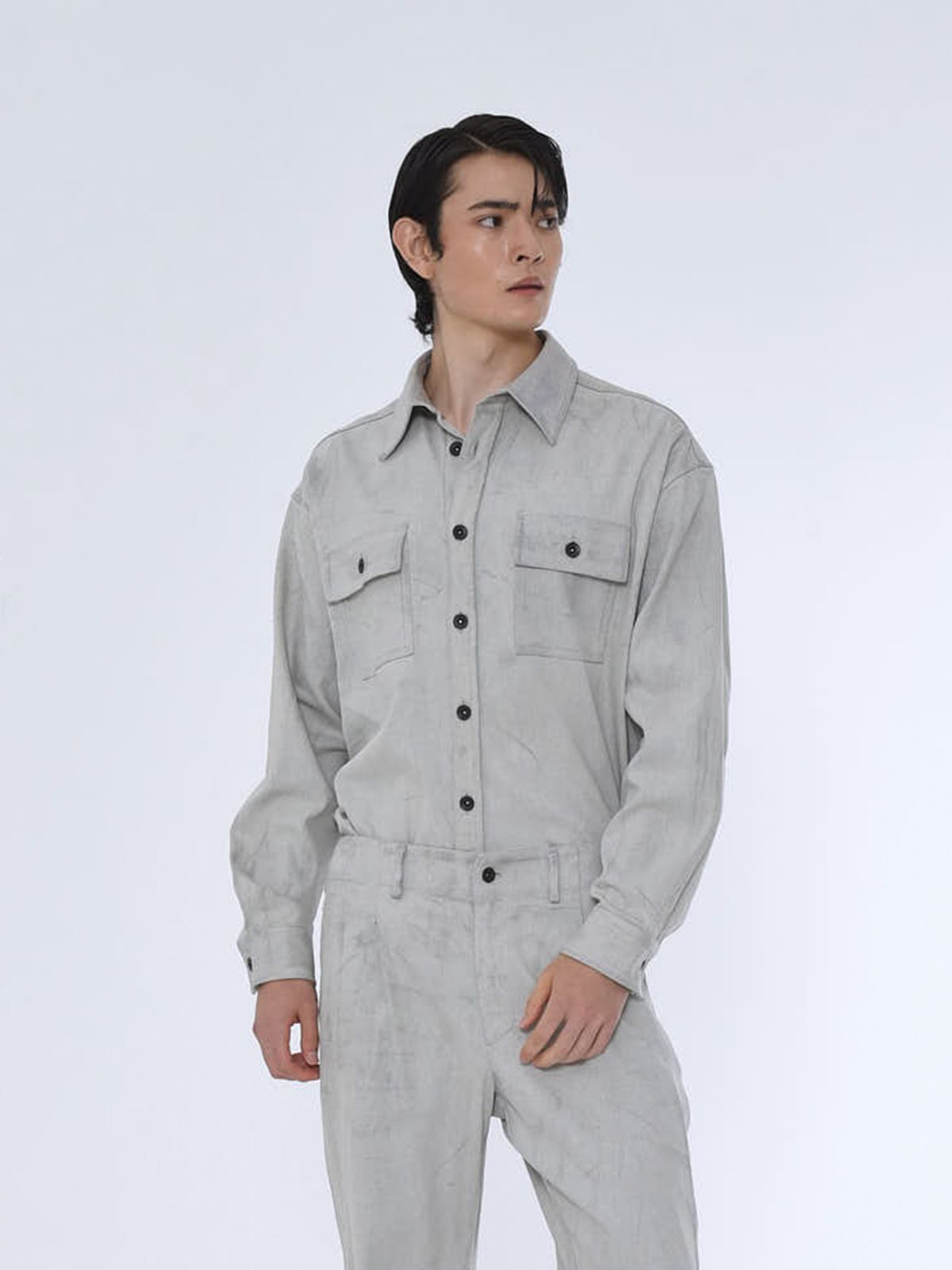 더발론(THE BALLON) OVERSIZED MILLER SHIRT_GRAY