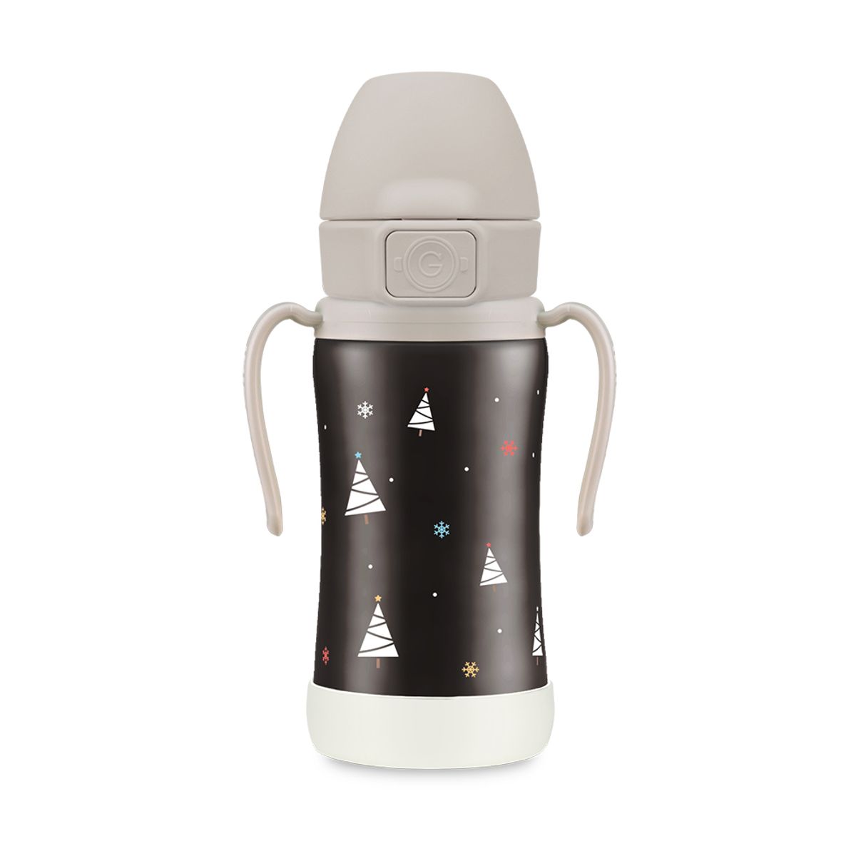 그로미미(GROSMIMI) 윈터에디션 원터치 스테인리스 빨대컵 300ml (크림베이지)