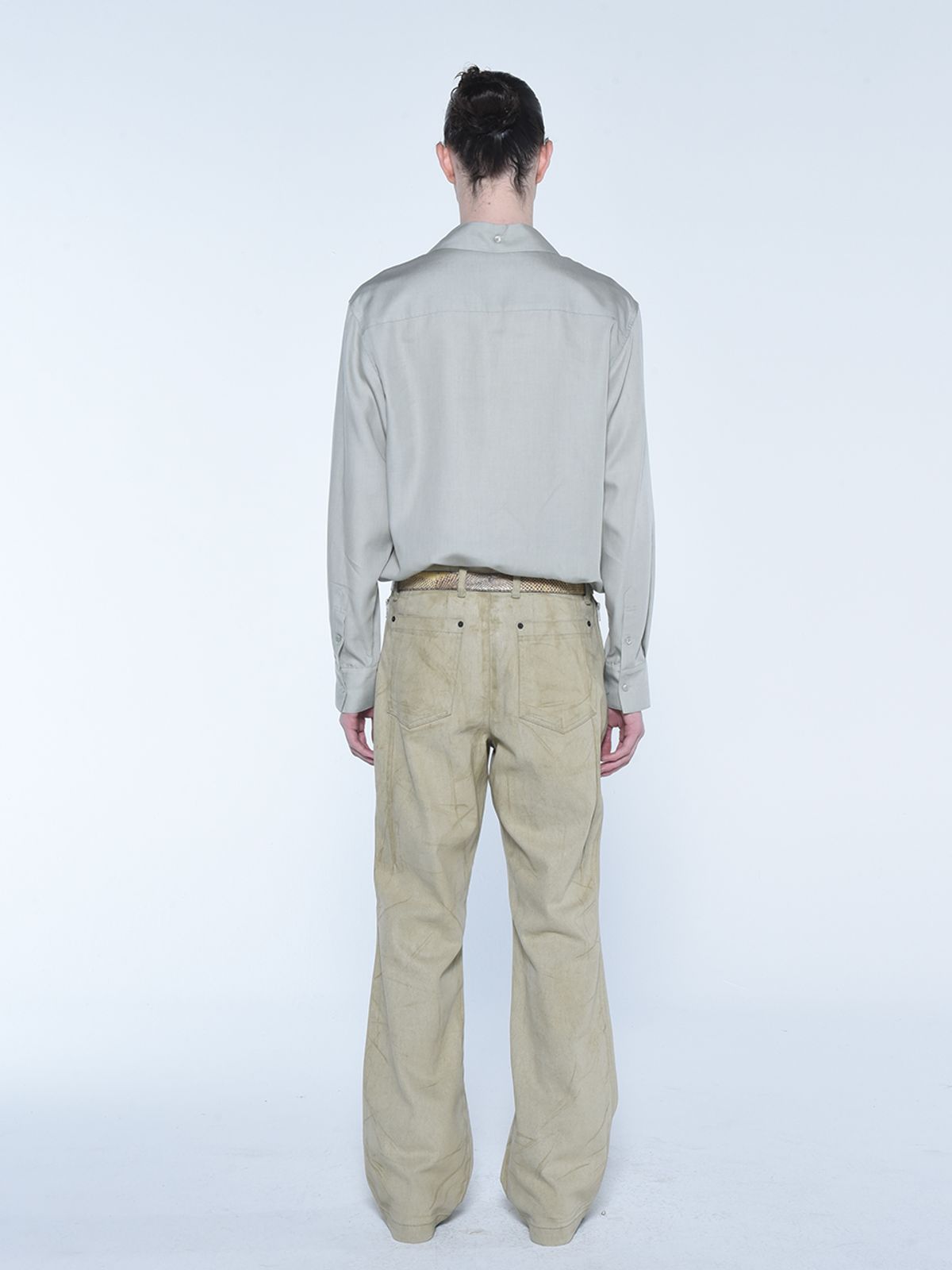 더발론(THE BALLON) MILLER WIDE COATING JEANS_OLIVE