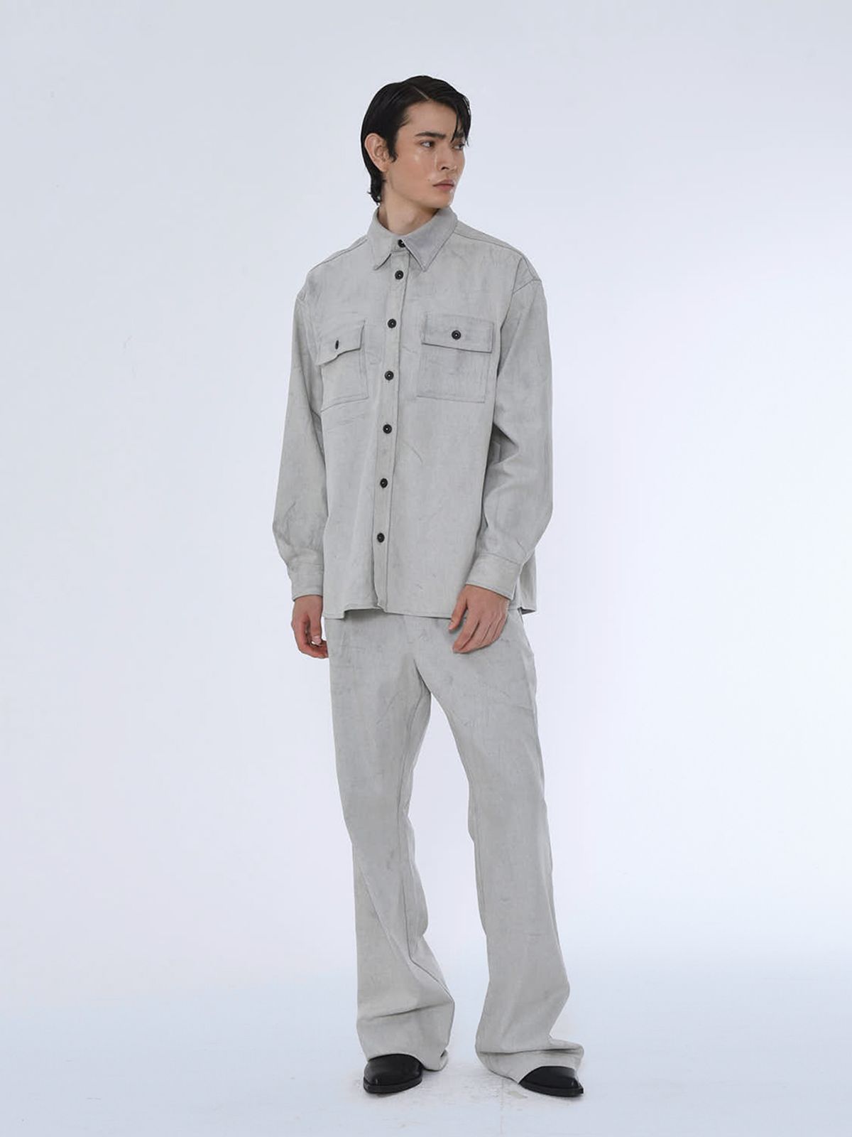 더발론(THE BALLON) MILLER WIDE COATING JEANS_GRAY