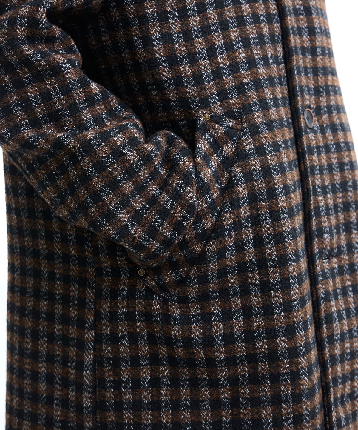 웨슬리 휴스턴(WESLEYHYUSTON) WYATT CHECK BALMACAAN COAT BROWN