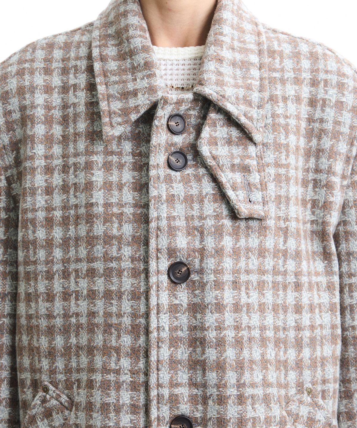 웨슬리 휴스턴(WESLEYHYUSTON) WYATT CHECK BALMACAAN COAT BEIGE
