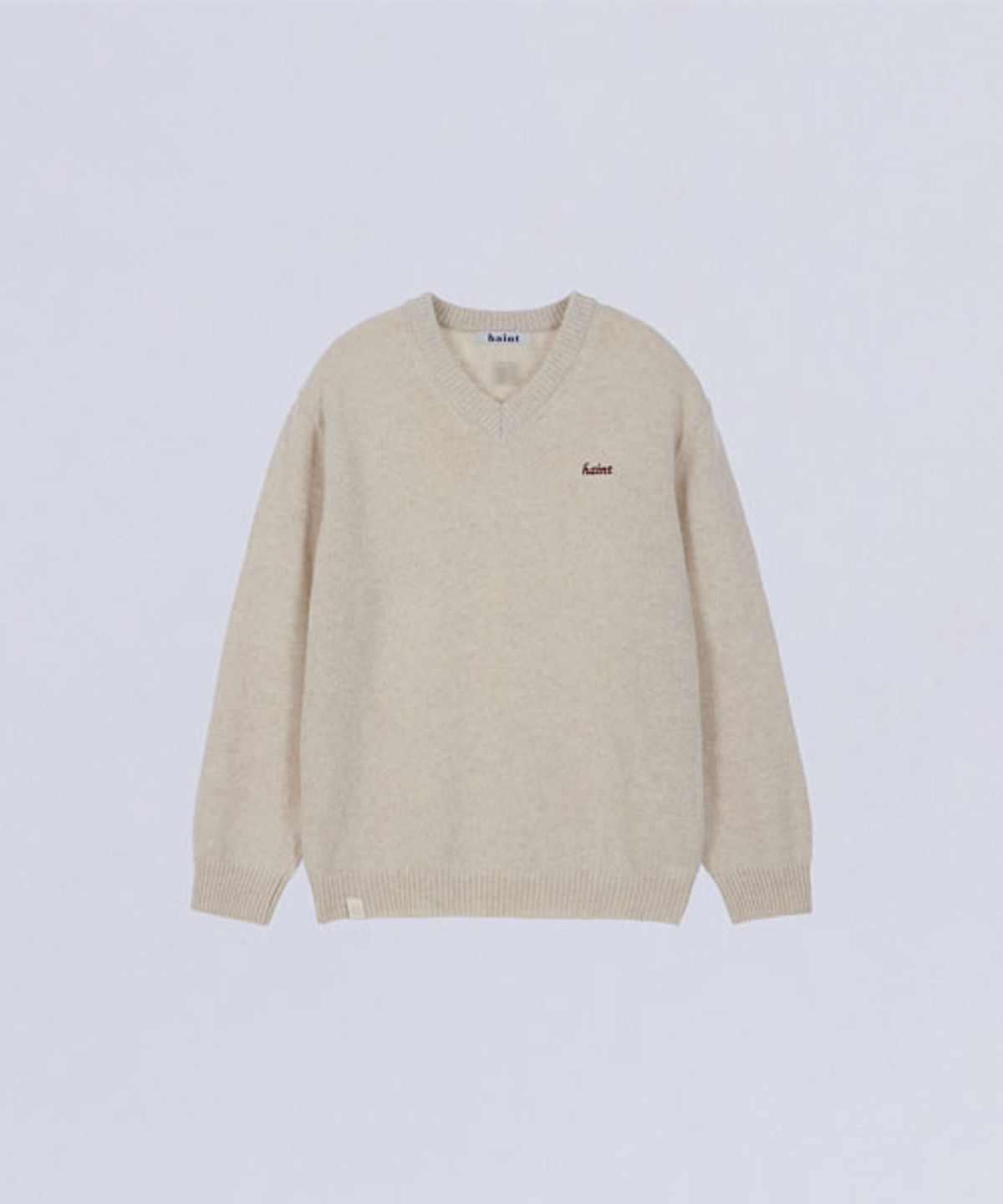 헤인트(HAINT) LAMBSWOOL V-NECK KNIT_OATMEAL