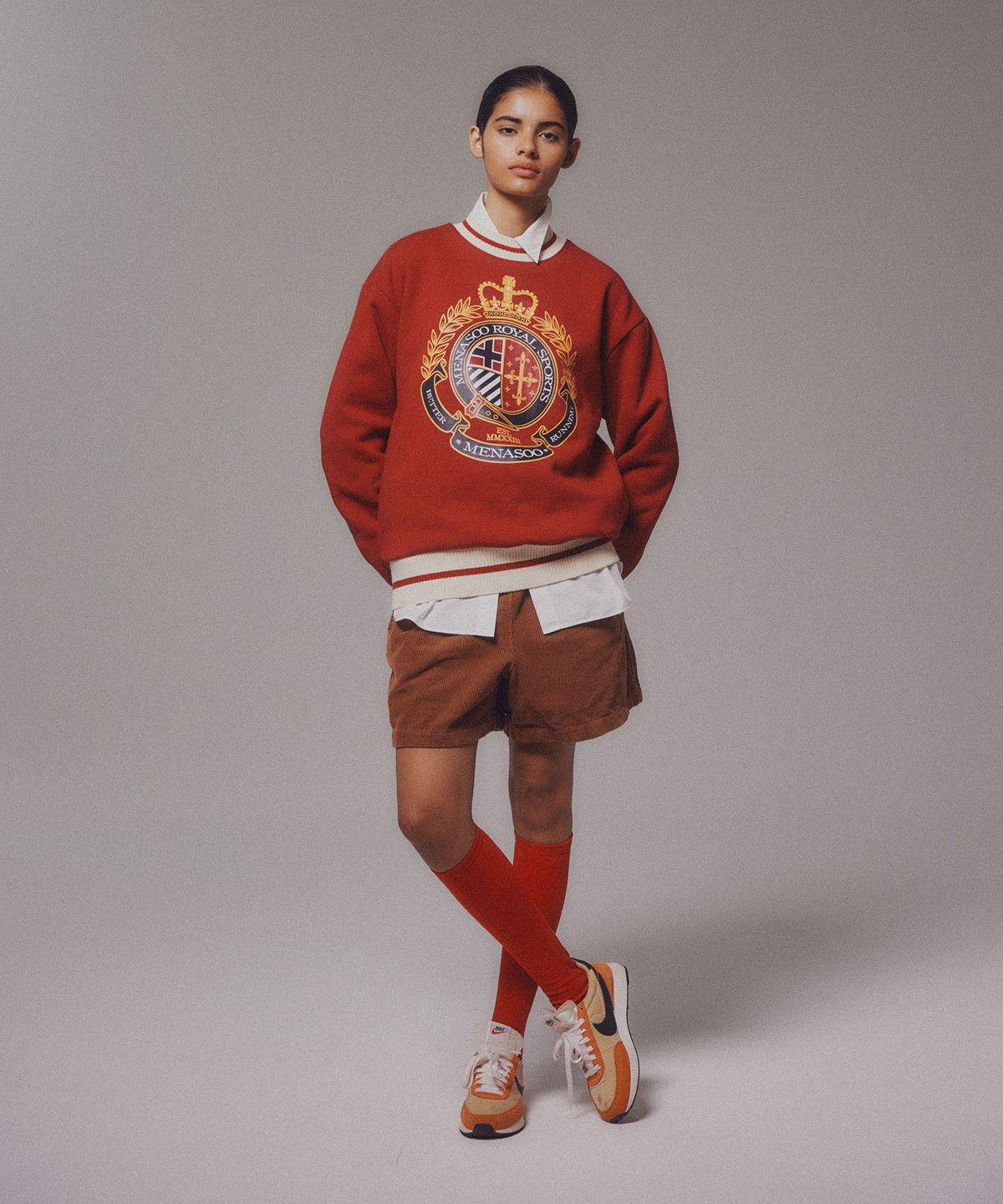미나수(MENASOO) Menasoo Heritage Heavy Sweatshirt_Red_기모원단