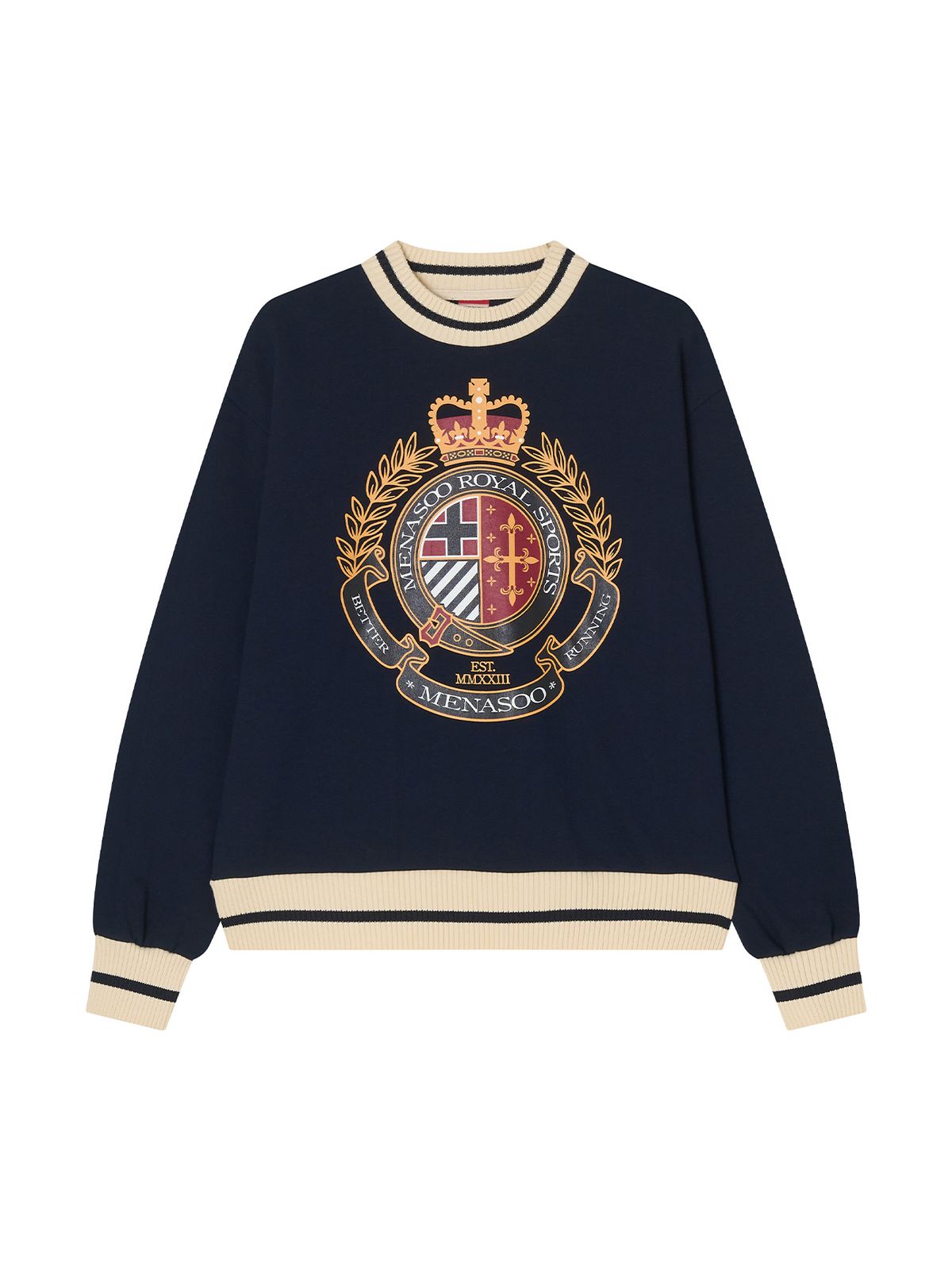 미나수(MENASOO) Menasoo Heritage Heavy Sweatshirt_Navy_기모원단