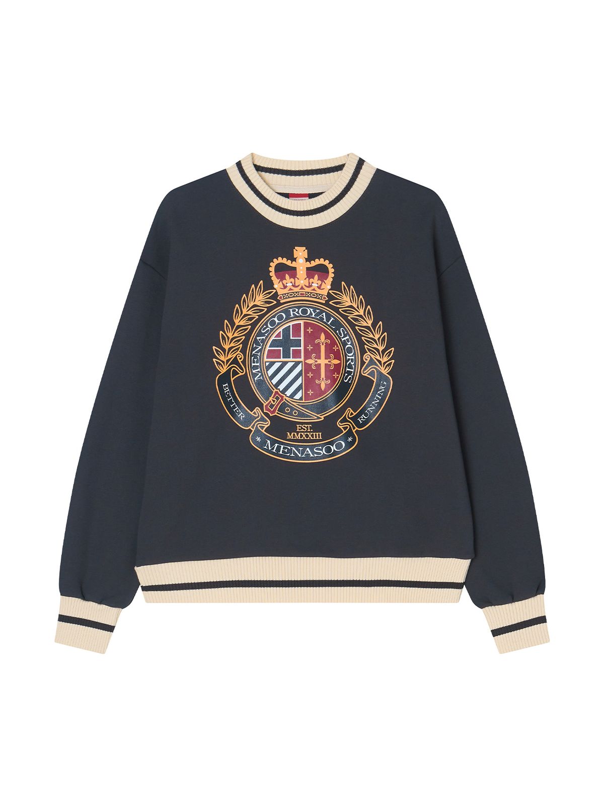 미나수(MENASOO) Menasoo Heritage Heavy Sweatshirt_Charcoal_기모원단