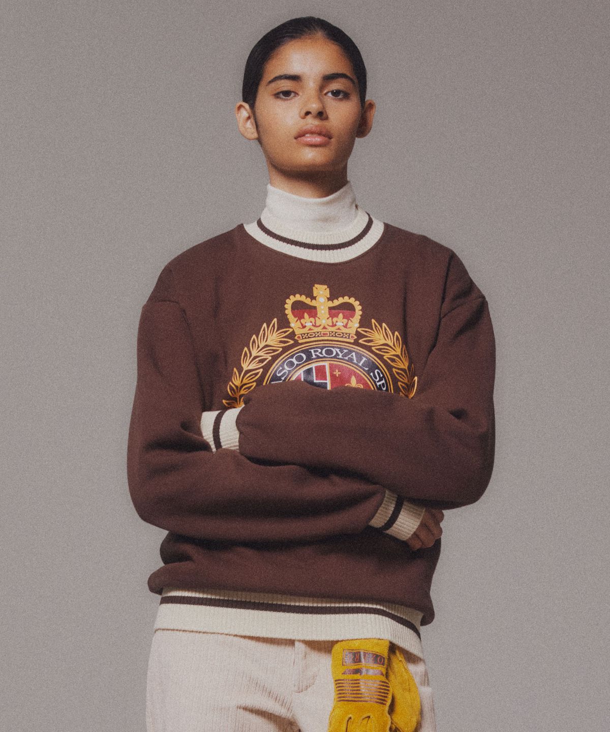 미나수(MENASOO) Menasoo Heritage Heavy Sweatshirt_Brown_기모원단