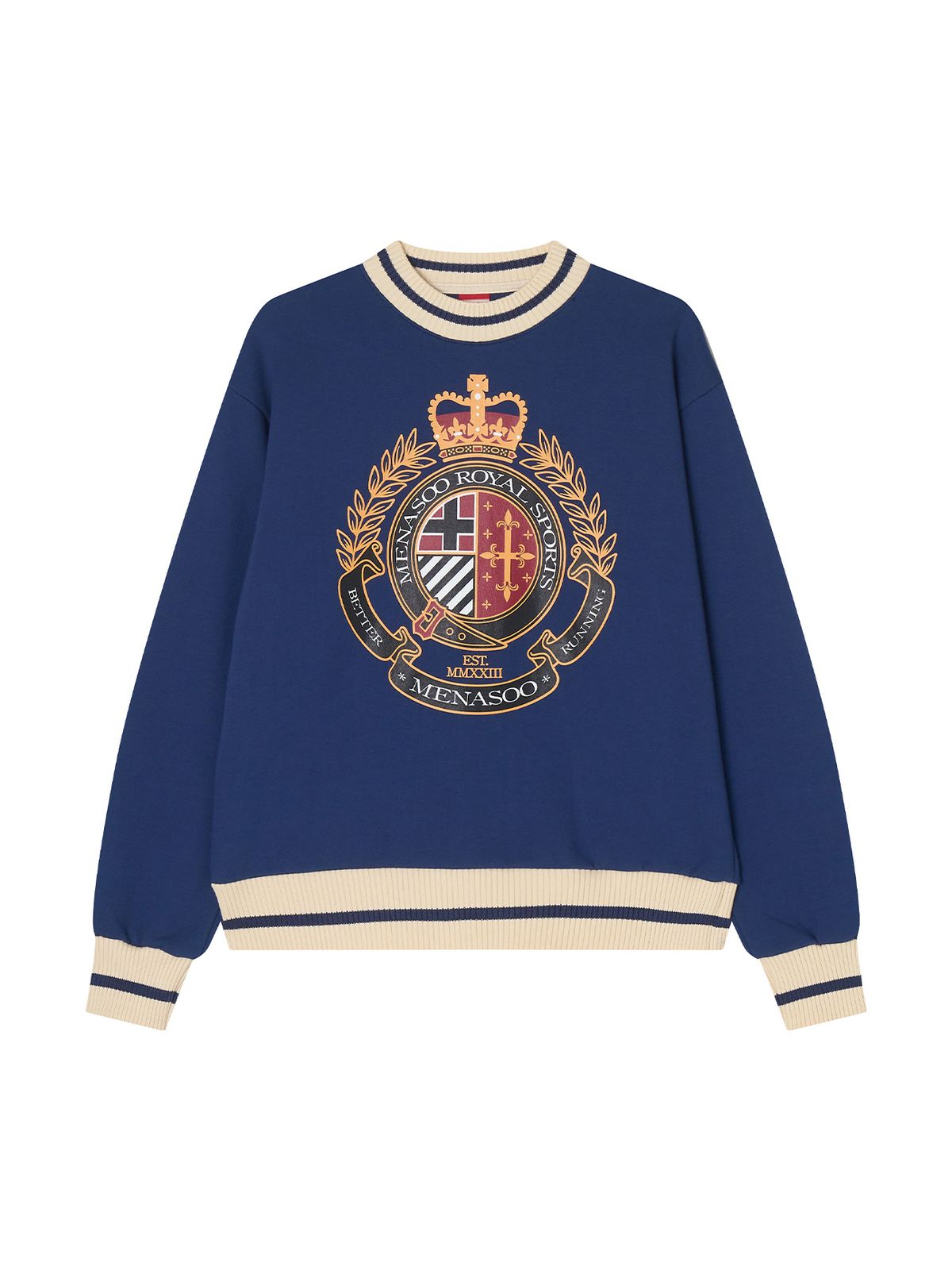 미나수(MENASOO) Menasoo Heritage Heavy Sweatshirt_Blue_기모원단