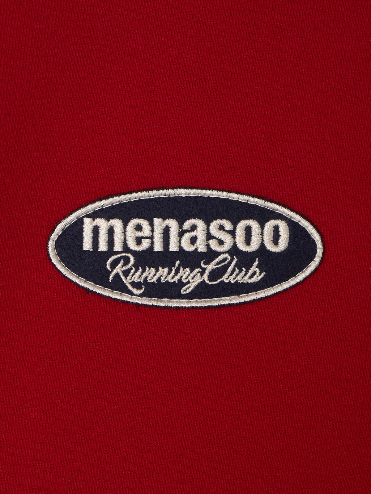 미나수(MENASOO) Color Combination Sweatshirt_Red_기모원단