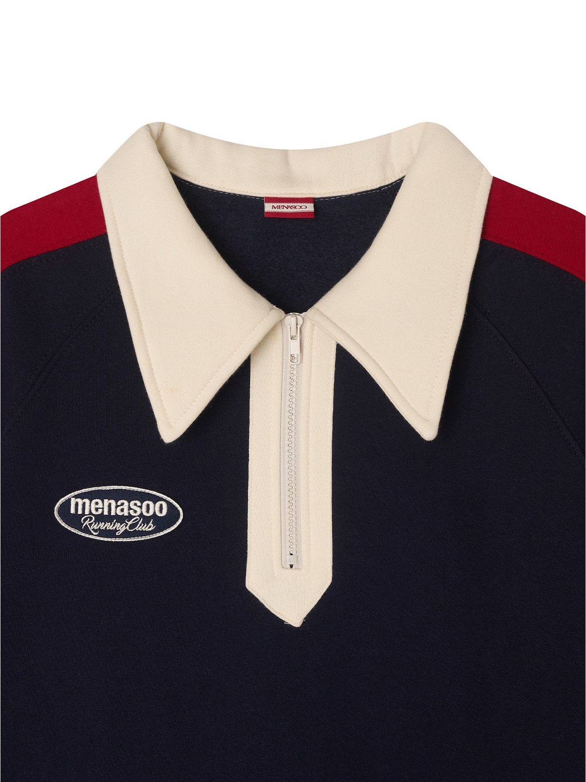 미나수(MENASOO) Color Combination Sweatshirt_Navy_기모원단