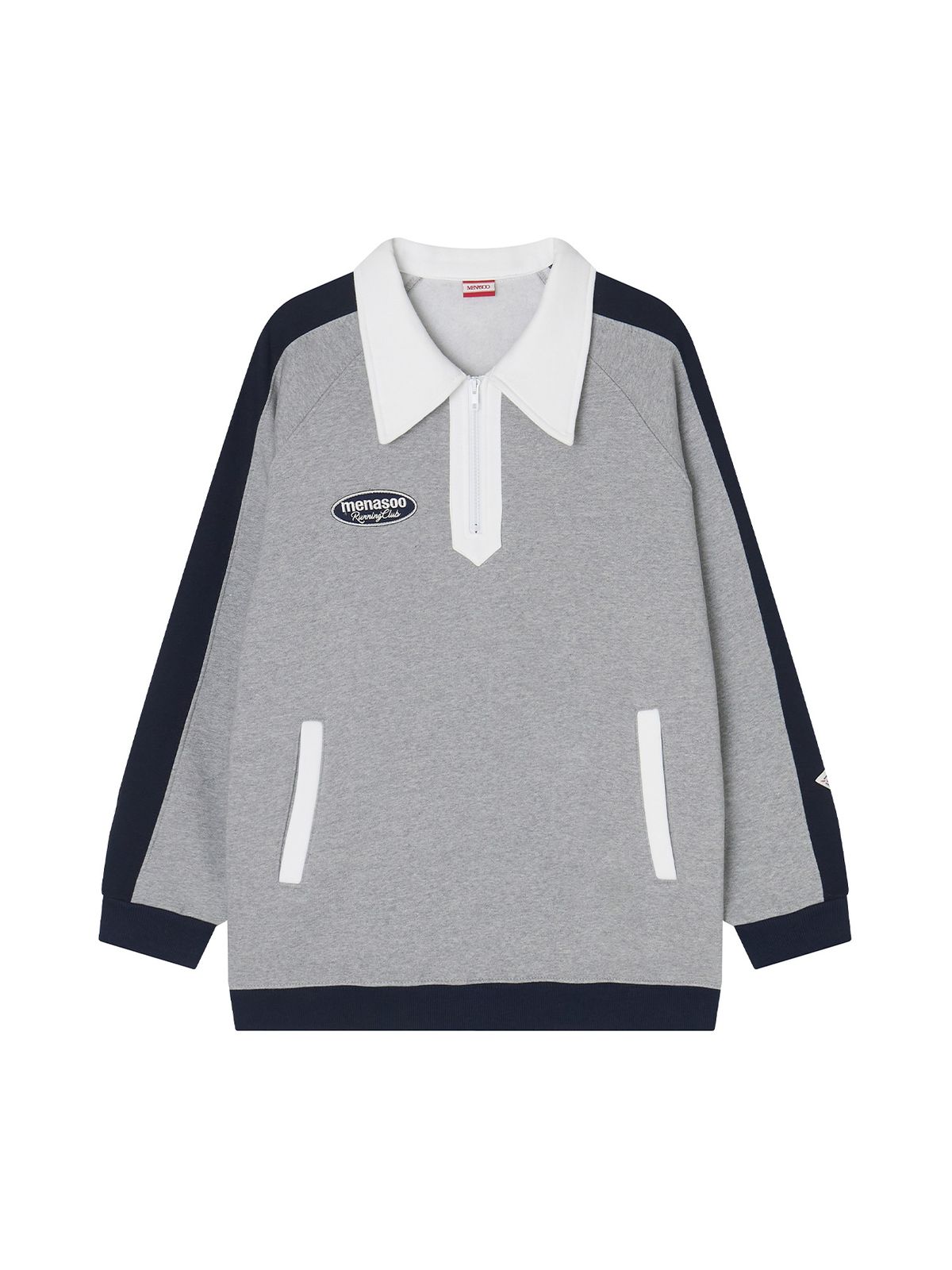 미나수(MENASOO) Color Combination Sweatshirt_Gray_기모원단