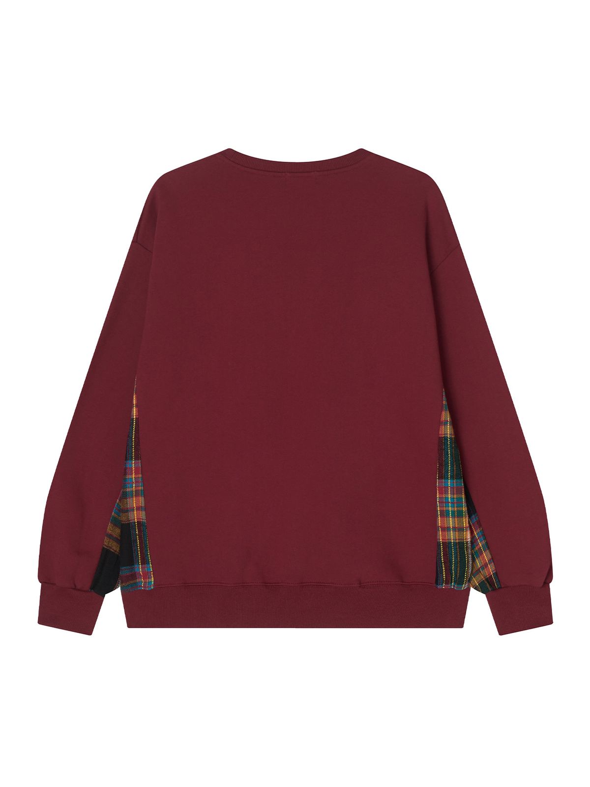 미나수(MENASOO) Check Combination Sweatshirt_Red_기모원단