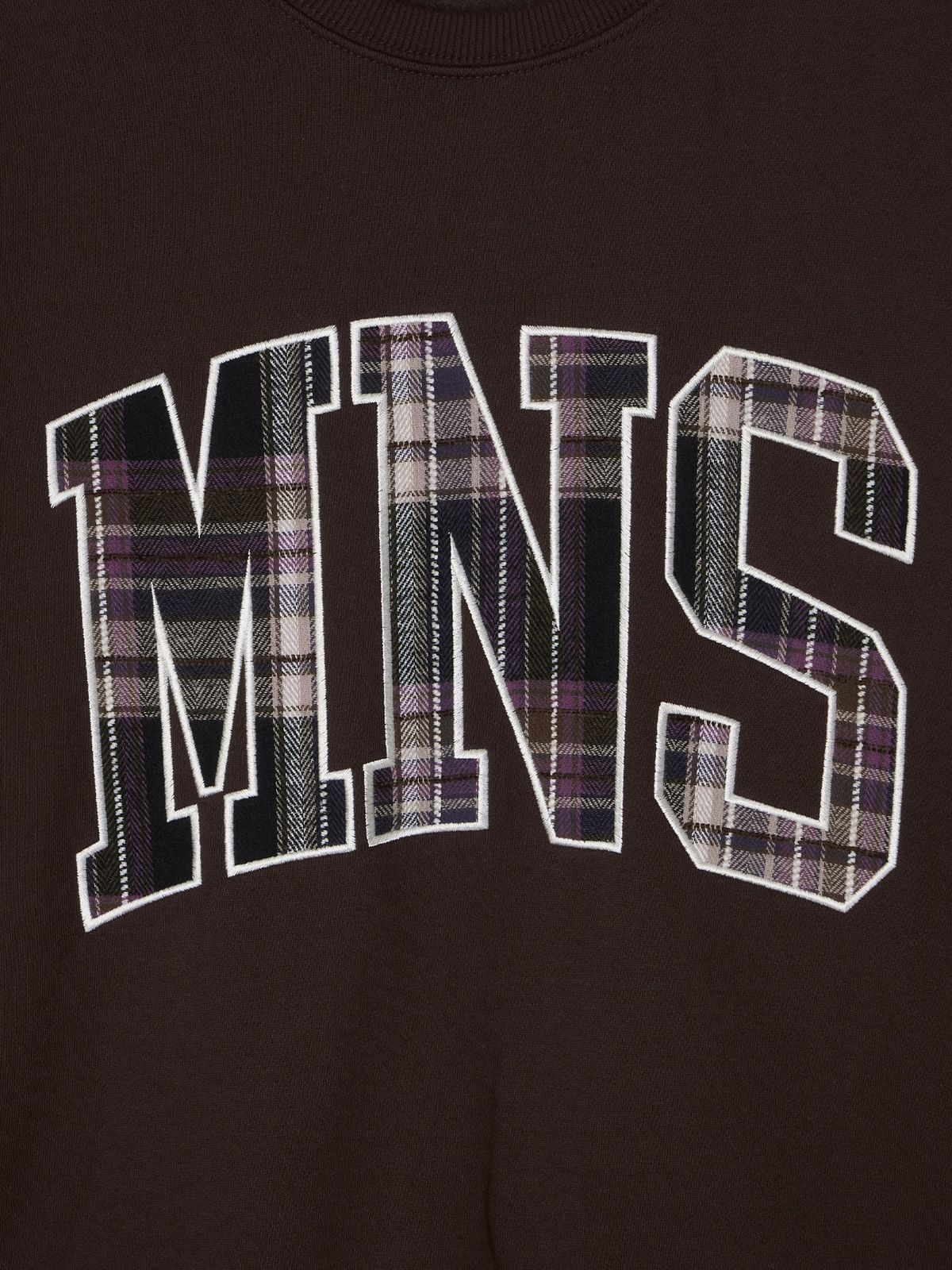 미나수(MENASOO) Check Combination Sweatshirt_Brown_기모원단