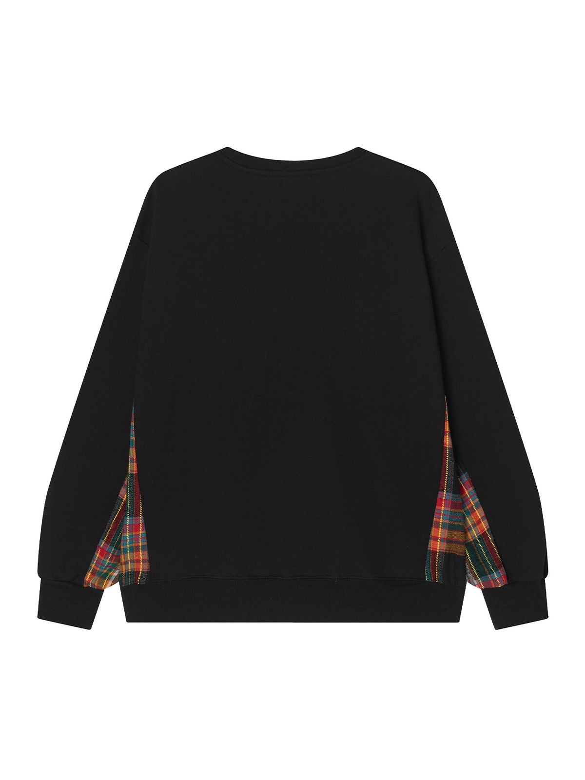 미나수(MENASOO) Check Combination Sweatshirt_Black_기모원단