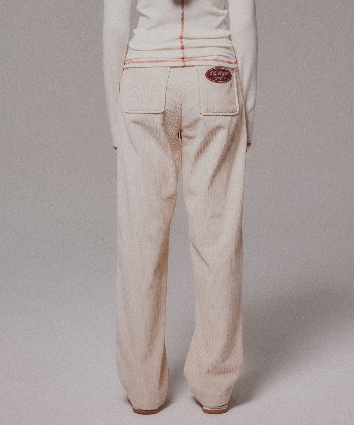미나수(MENASOO) Corduroy Straight Pants_Cream