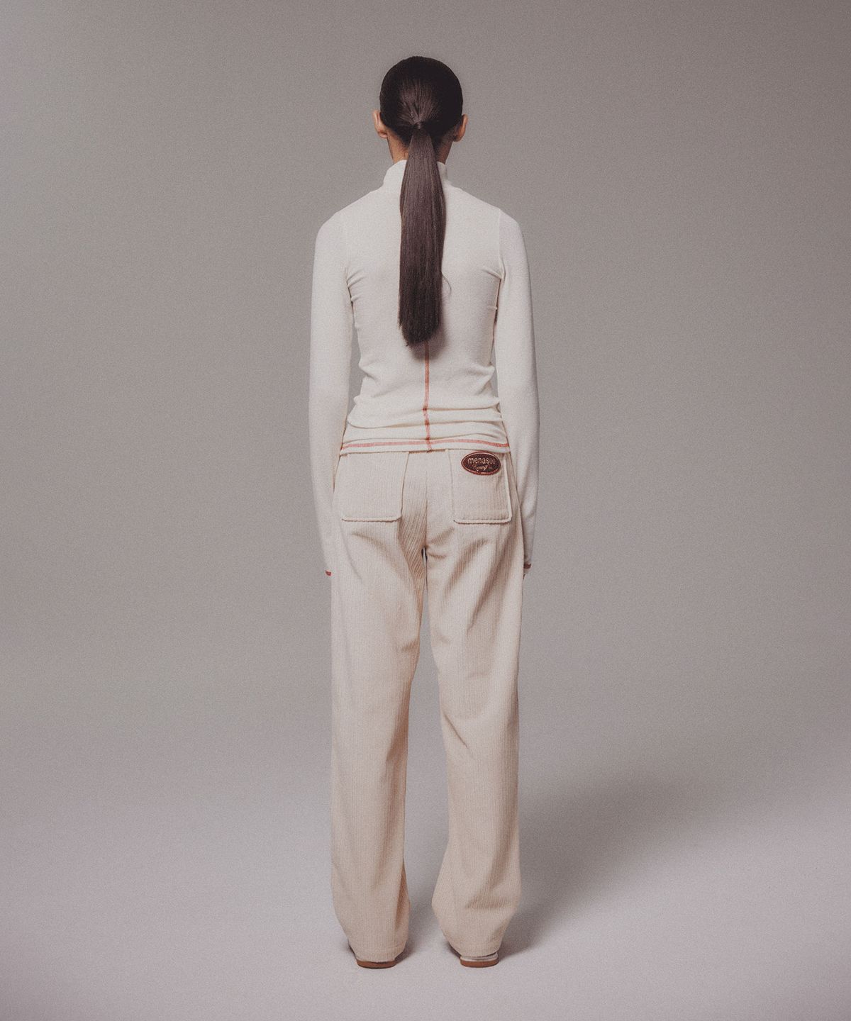 미나수(MENASOO) Corduroy Straight Pants_Cream
