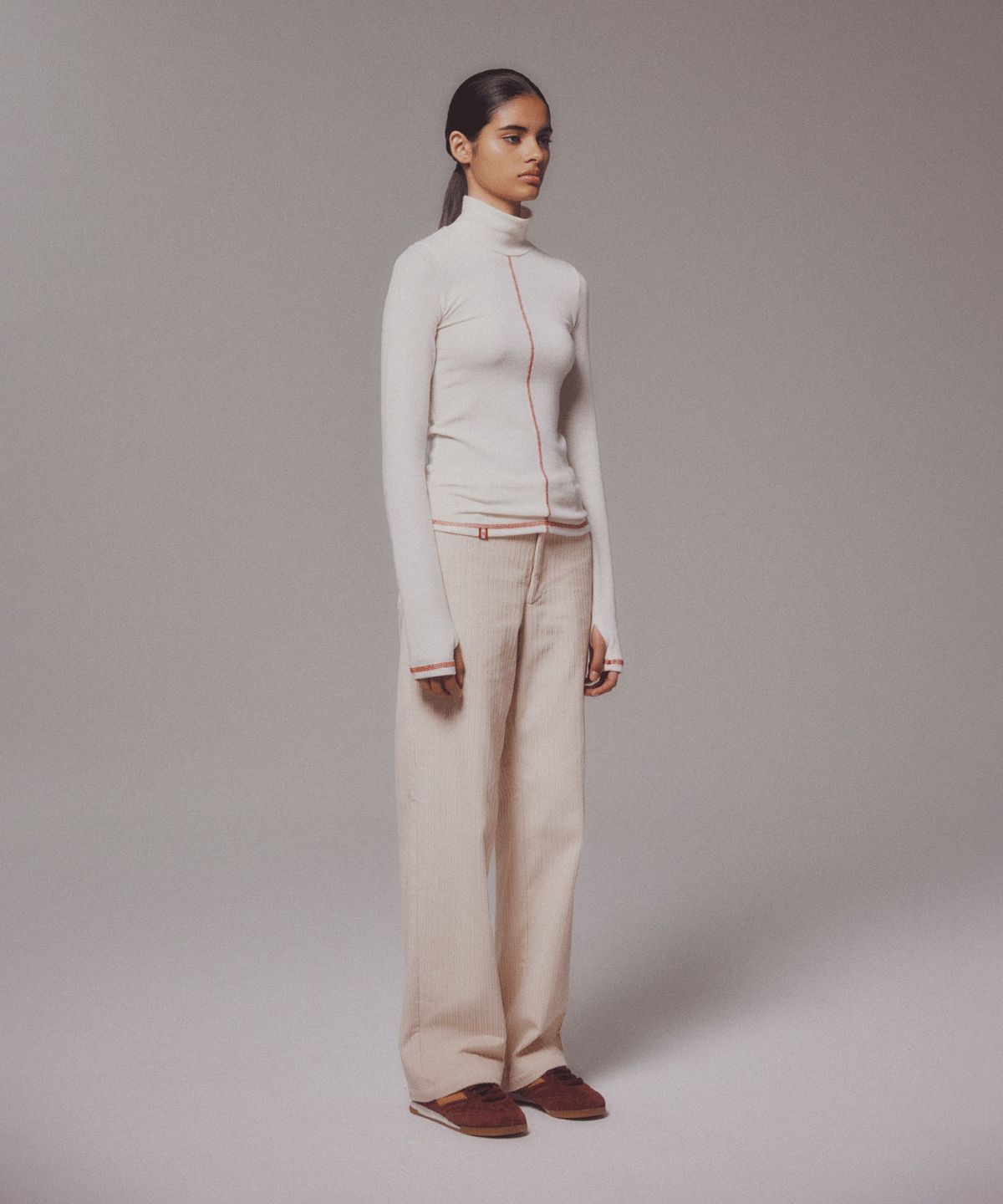 미나수(MENASOO) Corduroy Straight Pants_Cream