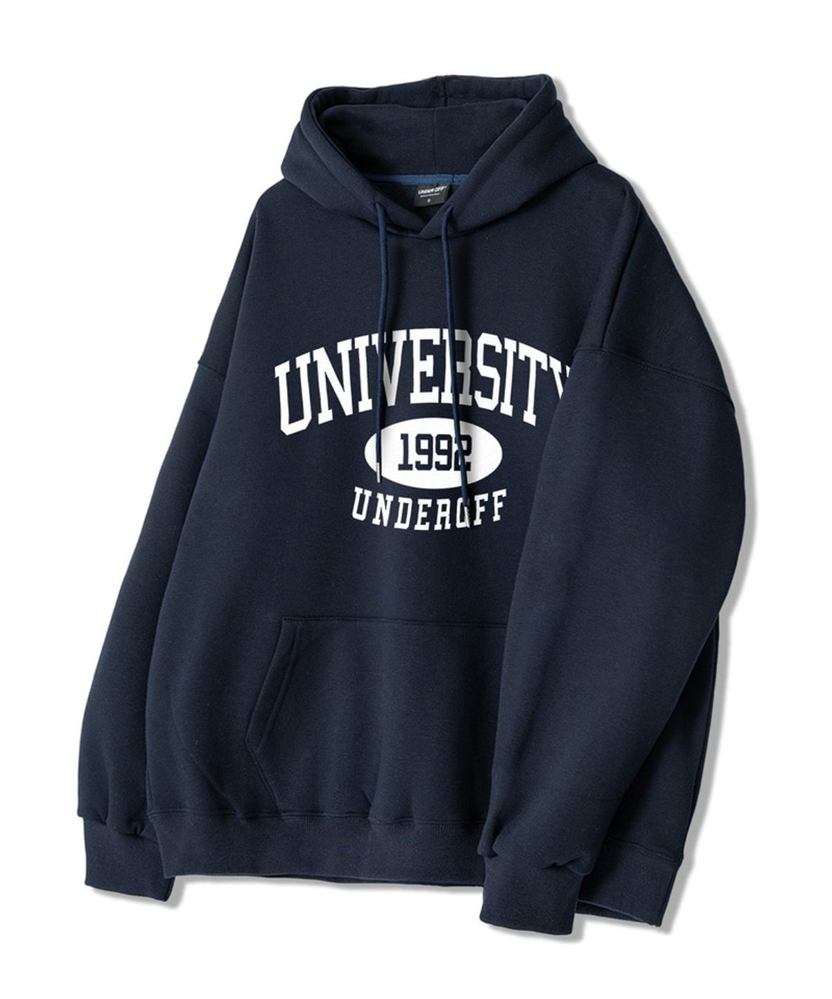 언더오프(UNDEROFF) 피치스킨 에센셜 유니버시티 기모 후디 5colors