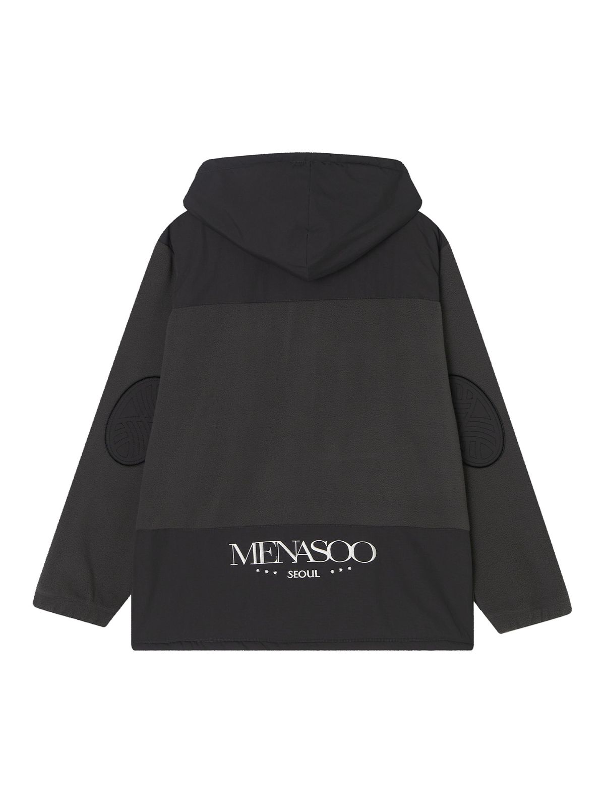 미나수(MENASOO) Fleece Hood Jacket_Charcoal