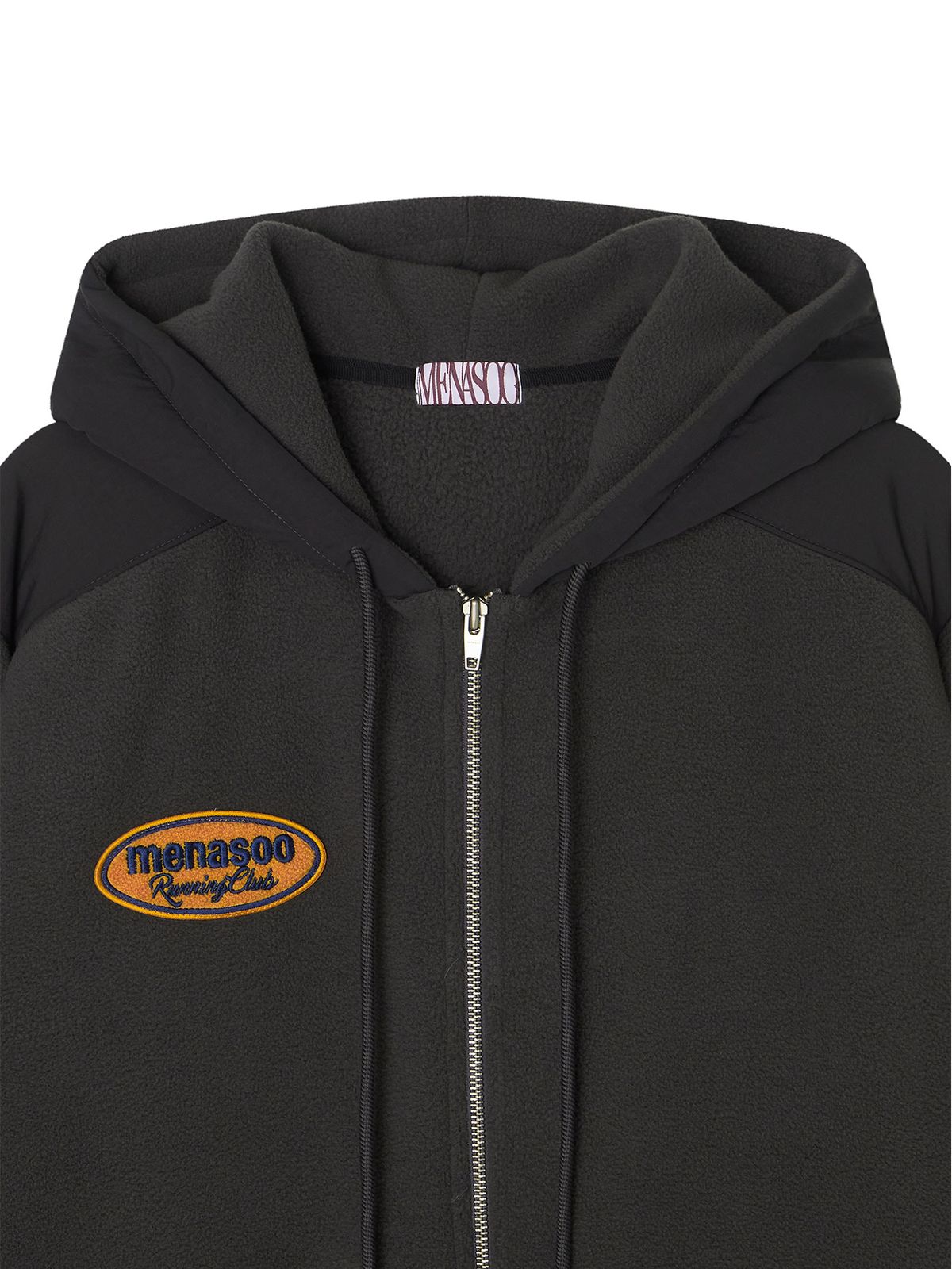 미나수(MENASOO) Fleece Hood Jacket_Charcoal