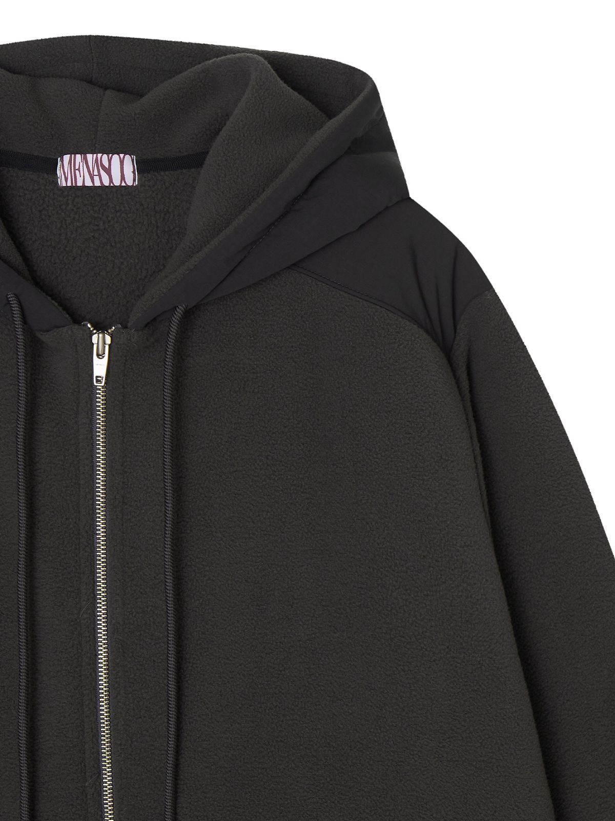 미나수(MENASOO) Fleece Hood Jacket_Charcoal