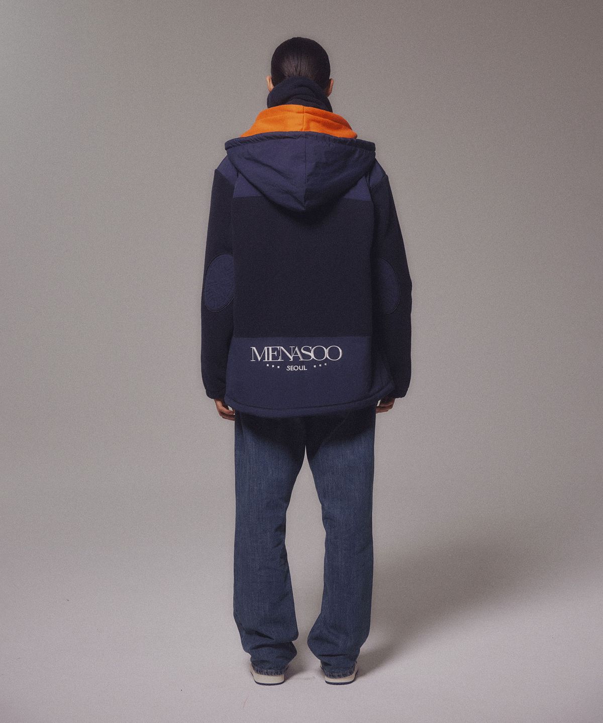 미나수(MENASOO) Fleece Hood Jacket_Navy
