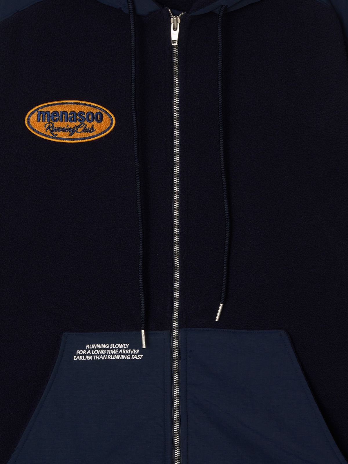 미나수(MENASOO) Fleece Hood Jacket_Navy