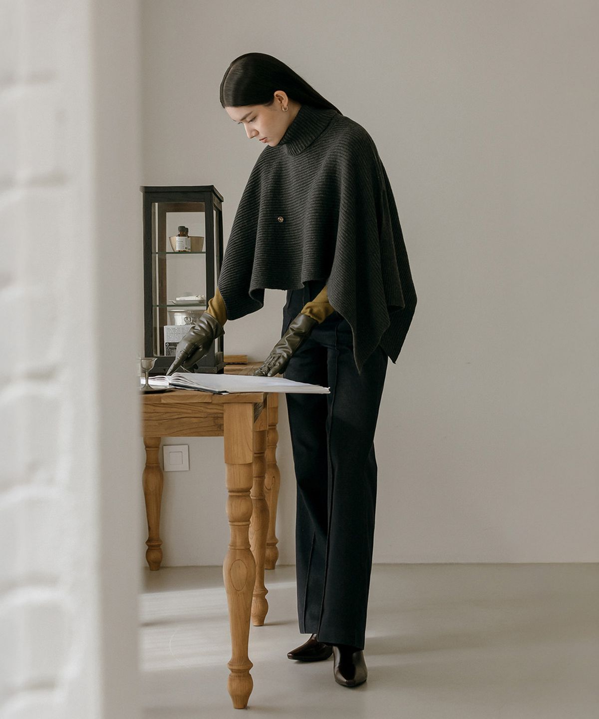 메이버유(MAYVERU) Temp Turtleneck Wool Cape Knitwear _ Gray