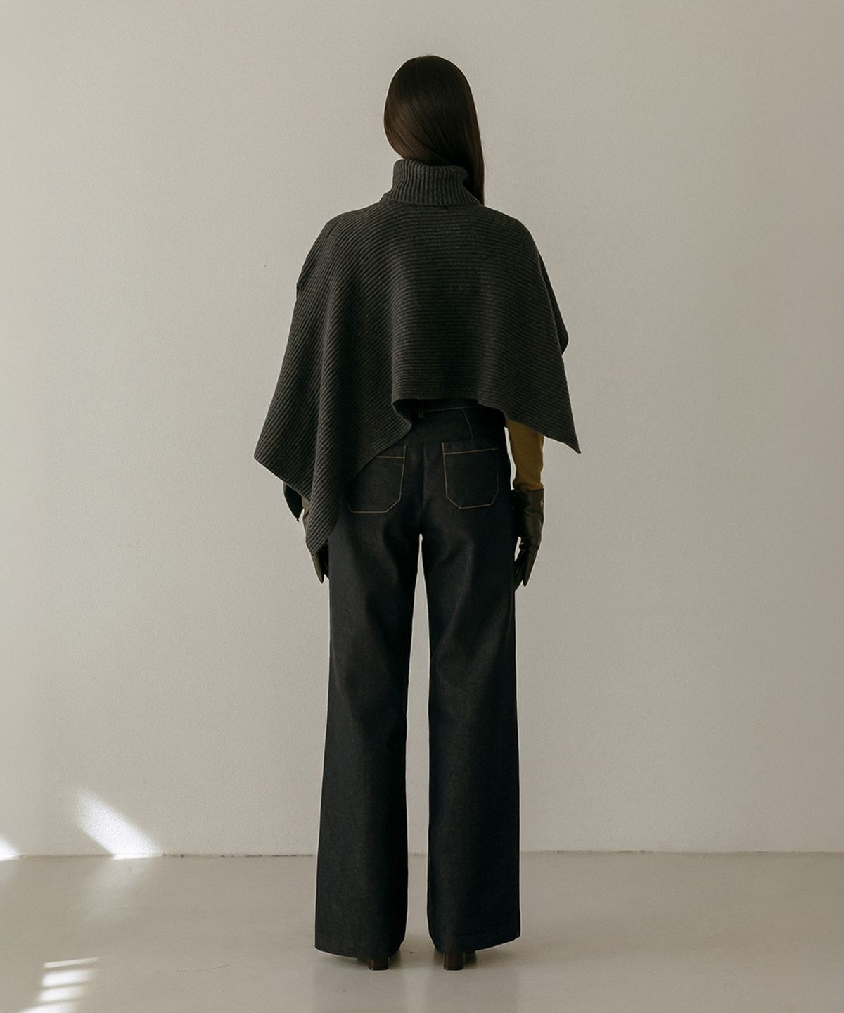 메이버유(MAYVERU) Temp Turtleneck Wool Cape Knitwear _ Gray