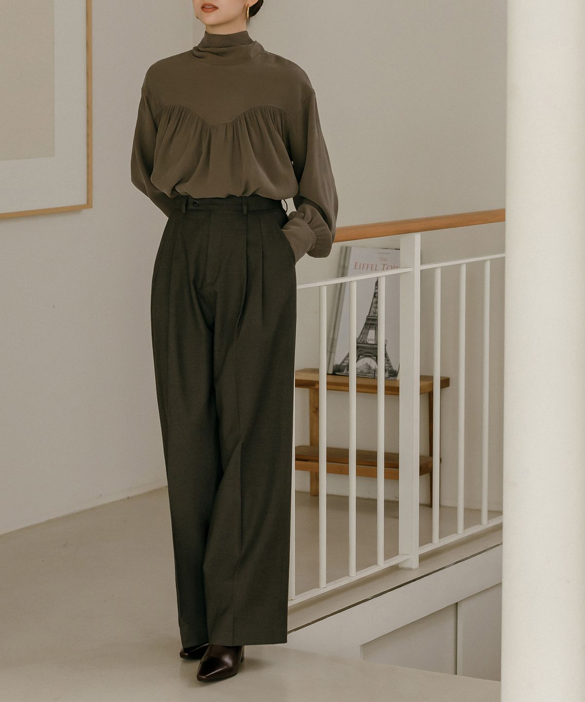 메이버유(MAYVERU) Flat Pintuck Slacks _ Gray