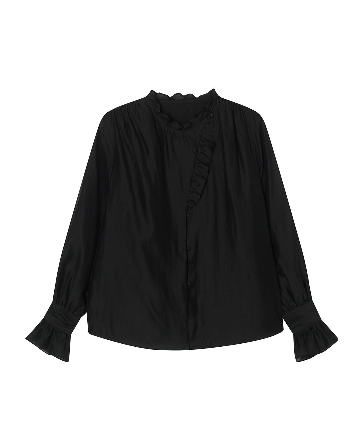 메이버유(MAYVERU) Trimming Frill Blouse _ Black