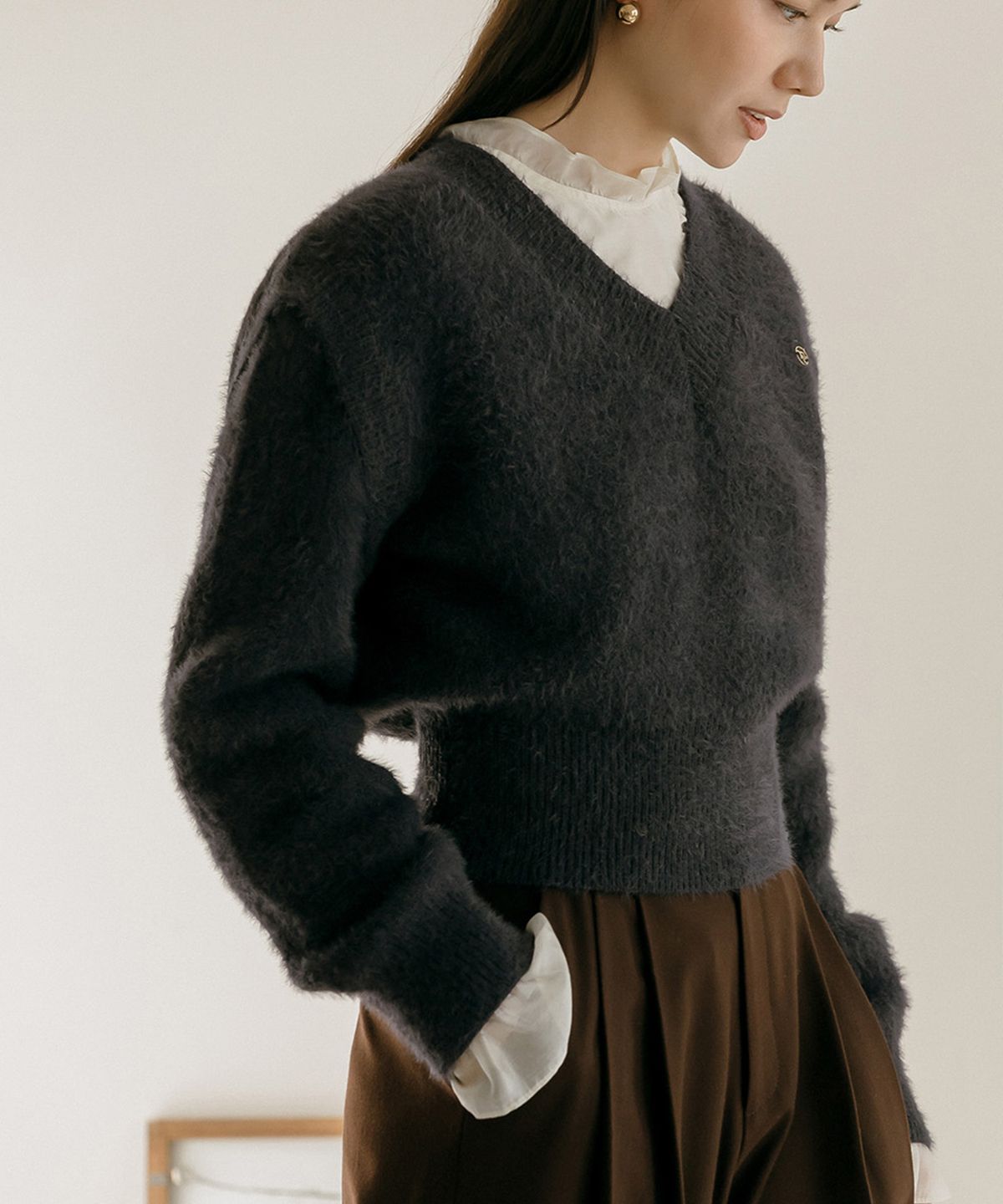 메이버유(MAYVERU) Trimming Frill Blouse _ Cream