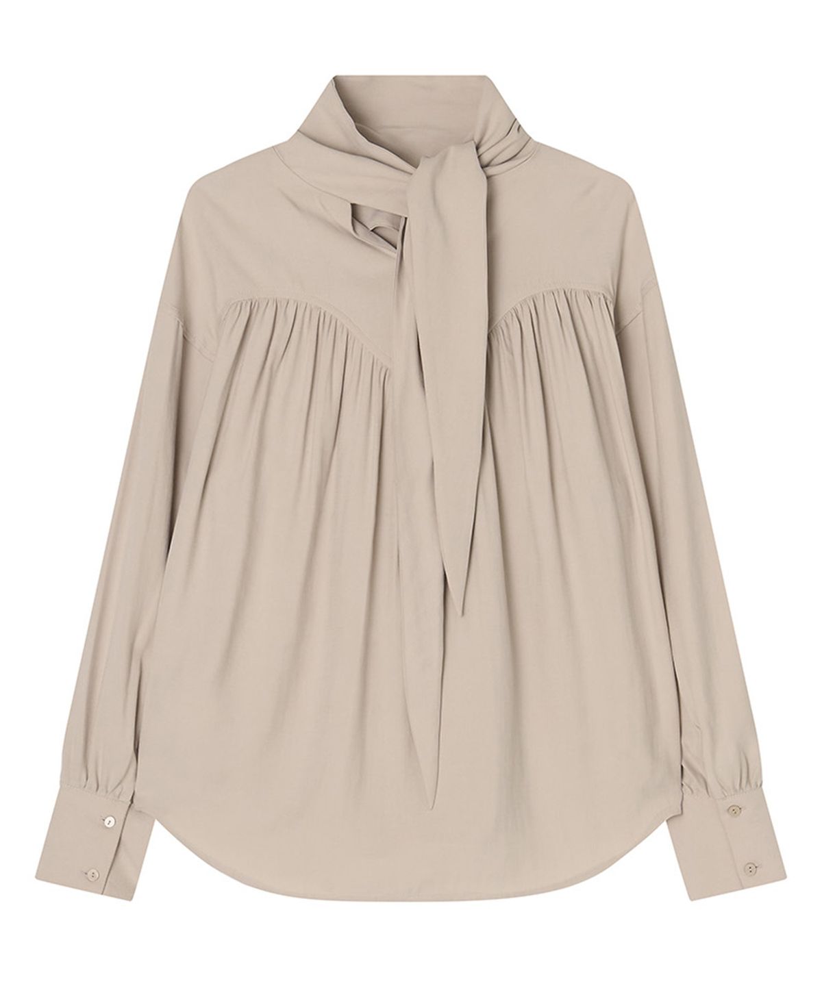 메이버유(MAYVERU) Analeigh Tie Blouse _ Beige