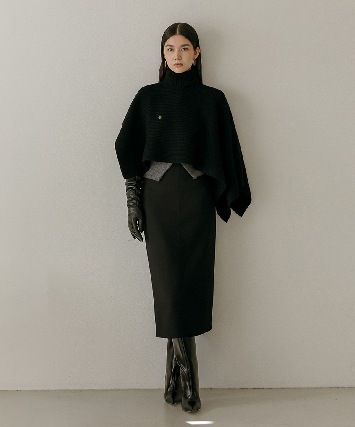 메이버유(MAYVERU) Novelle Stitch Skirt _ Black