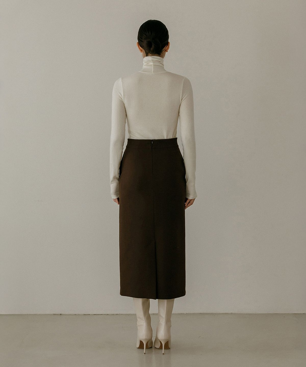 메이버유(MAYVERU) Novelle Stitch Skirt _ Brown