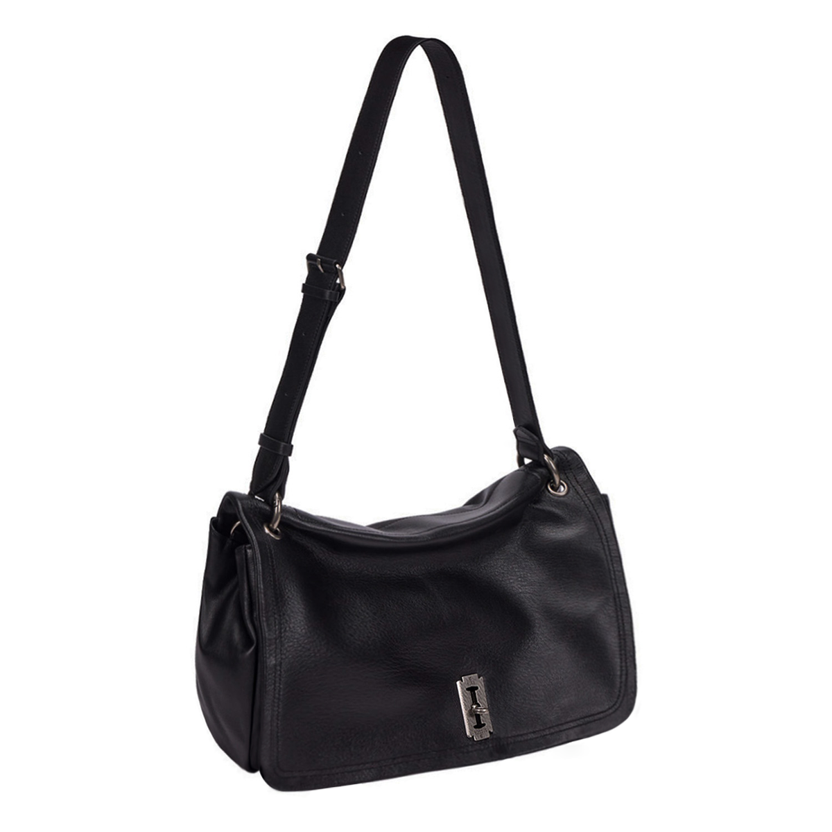 분크(VUNQUE) Perfec About It Flap Shoulder L (퍼펙 톡 어바웃 잇 플랩 숄더 라지) Black