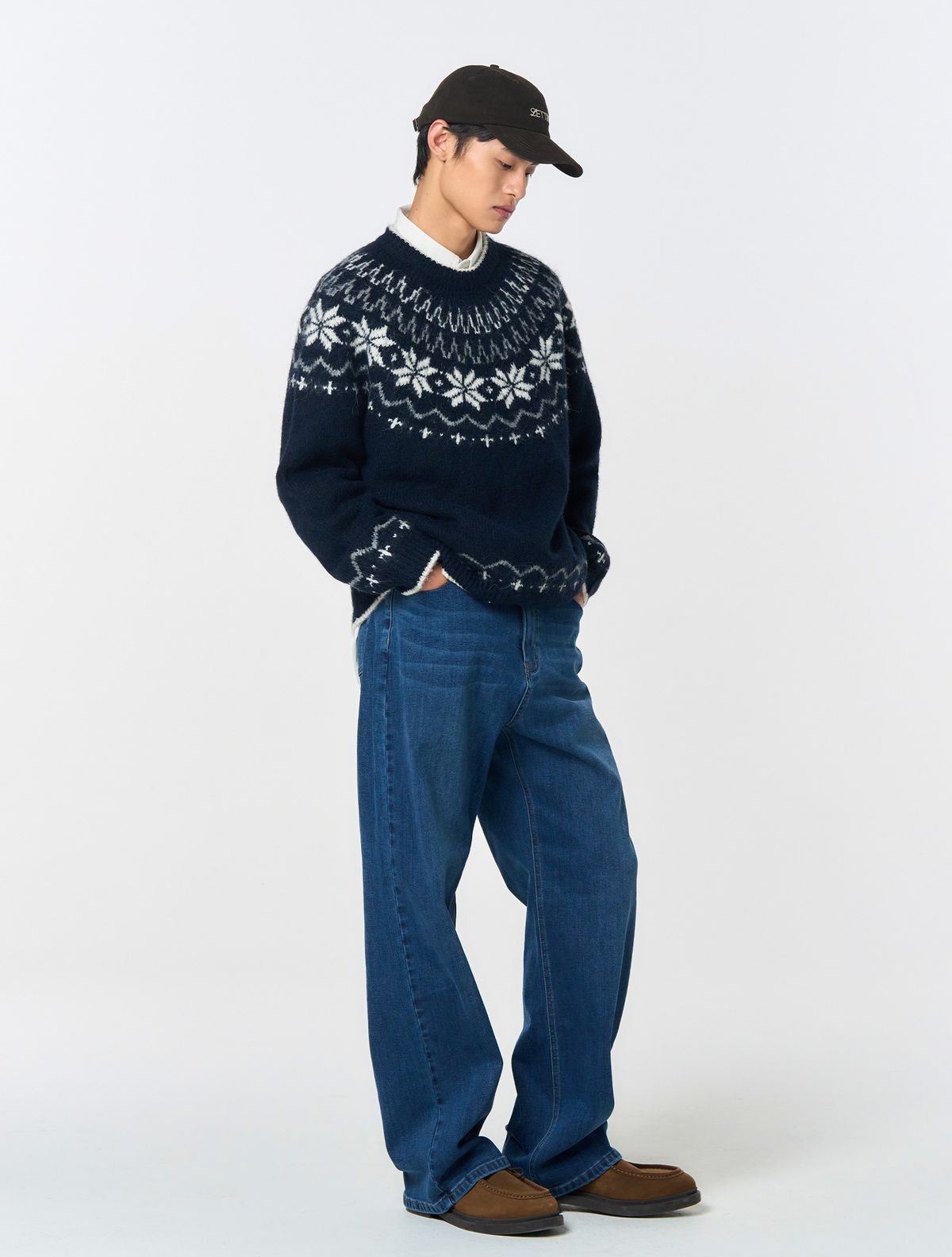 제너럴아이디어(GENERALIDEA) MAN 기모 스트레치 스트레이트 데님 팬츠 [NAVY] / SBD3M11102